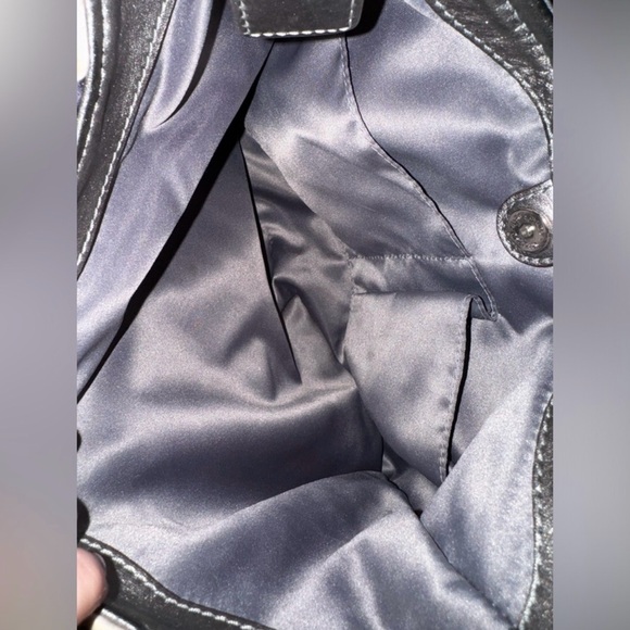 Coach Circle Pattern Shoulder Bag - Black, Blue, Cream - Picture 12 of 12